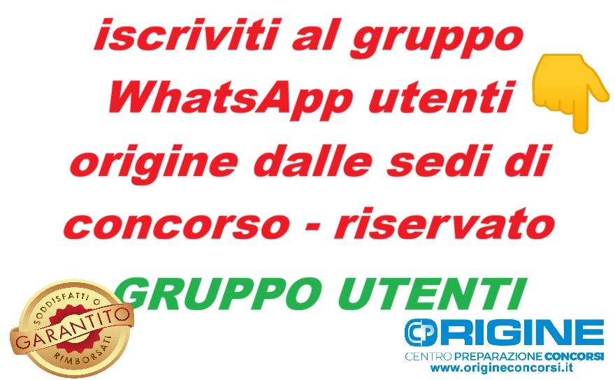 Italian call-to-action inviting users to join the WhatsApp group for origin-site contest users; reserved for Gruppo Utenti Origine.