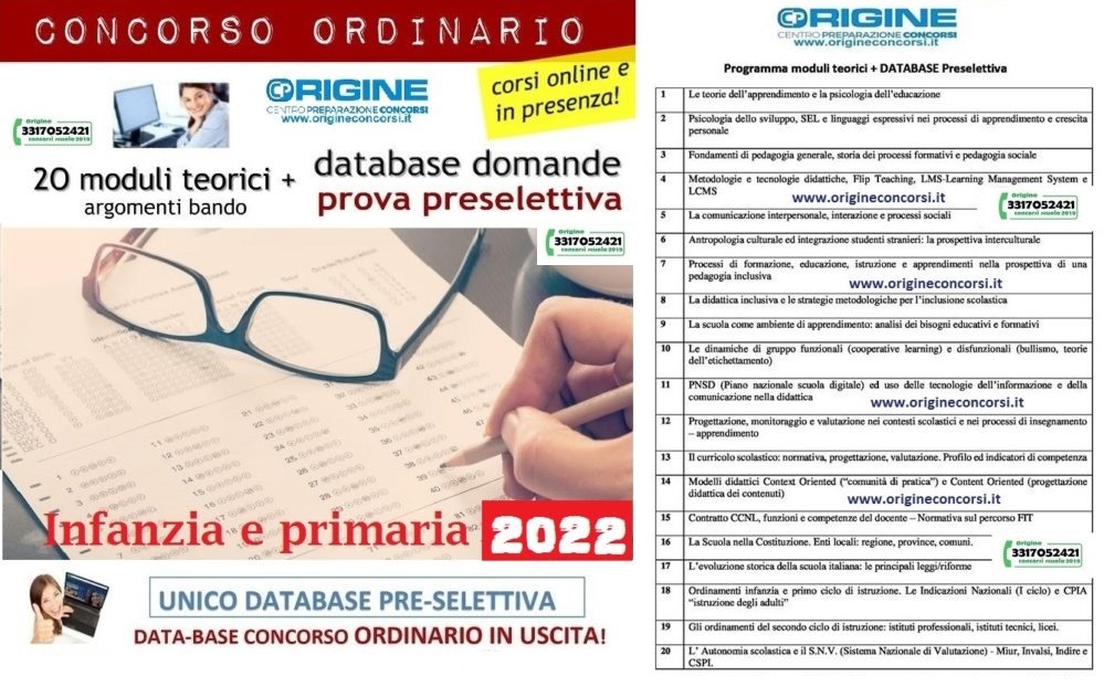 infanzia-e-primaria-2022 | "Origine" PREPARAZIONE CONCORSI SCUOLA