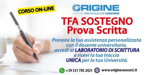 LABORATORIO PROVA SCRITTA SOSTEGNO